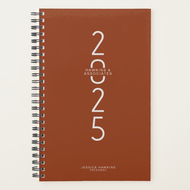 Agenda Saddle Brown Vertical Año Moderno Semanal (Anverso)