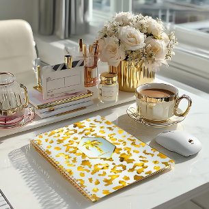 Agenda Safari Chic Luxe Gold & White Impresión de Animal