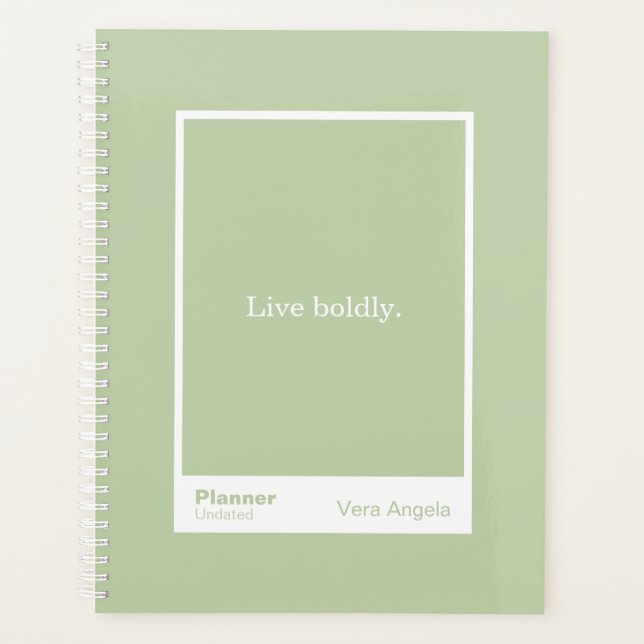 Agenda Sage Green Block Quote Large Planner (Anverso)