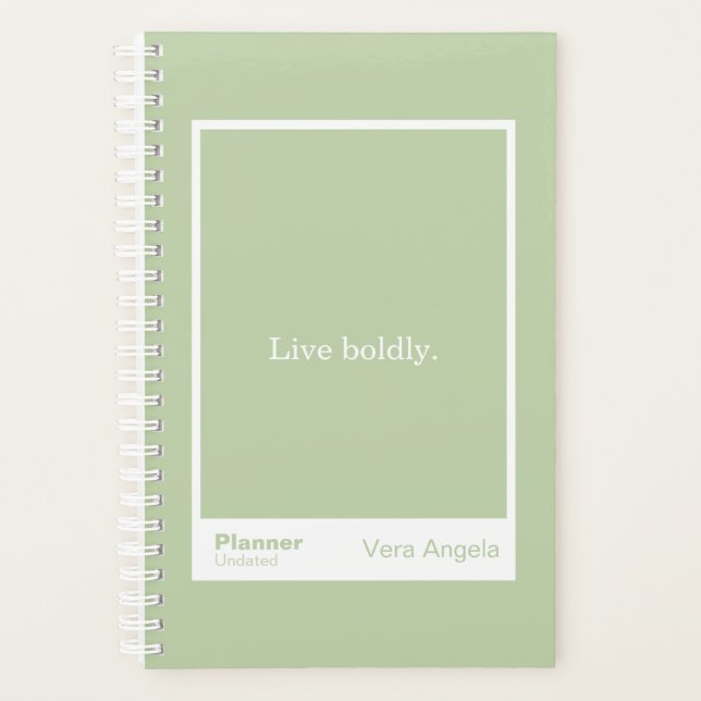 Agenda Sage Green Block Quote Small Planner (Anverso)