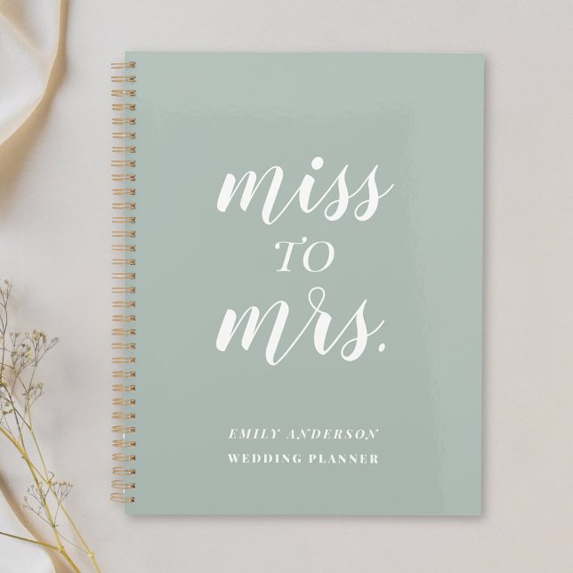 Agenda Sage Green Miss a la Sra. Wedding Planner (Subido por el creador)