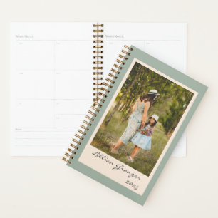 Agenda Sage Sage Sage Green Simple Personalized Photo 202