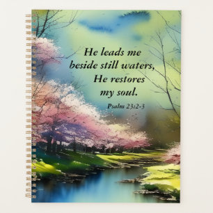 Agenda Salmo 23:2-3 Restaura mi alma Biblia Verse