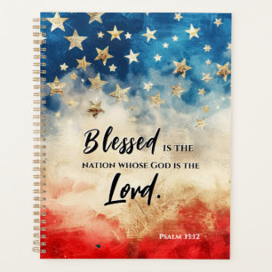 Agenda Salmo 33:12 Bendecido es la Biblia de la Bandera d