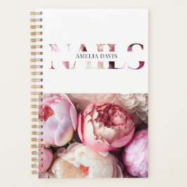 Agenda Salón de Artistas de Uñas Floral Manicurista Blanc