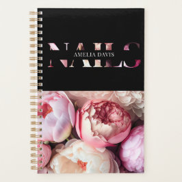 Agenda Salón de Artistas Nales Floral Negro Manicurista R