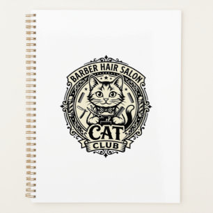 Agenda Salón de Barbería Gato Divertido Gráfico - Barberí