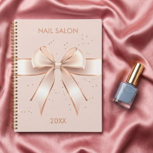 Agenda Salón de la uña belleza satén arco lindo negocio