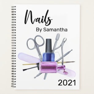 Agenda Salón de uñas de acuarela manicura esmalte de uñas