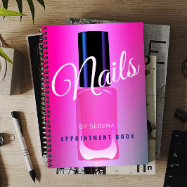 Agenda Salón de uñas elegante libro de citas rosa de moda