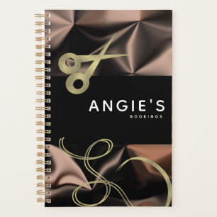 Agenda Salón Moderno Tijeras de Belleza Doradas Reserva M