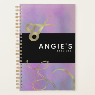 Agenda Salón Moderno Tijeras de Belleza Doradas Reserva P