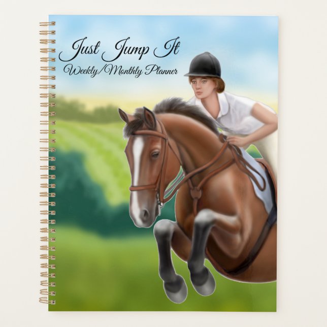 Agenda Saltar It Equestrian Horse Weekly Monthly Planner (Anverso)