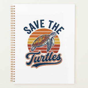 Agenda Salvar Las Tortugas Diseño De Camiseta De Tortuga 