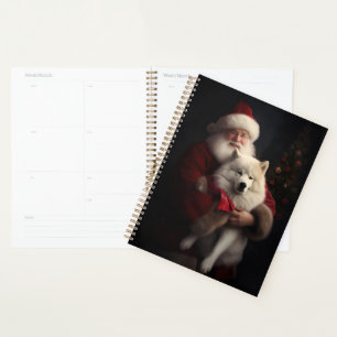 Agenda Samoyed Con Navidades De La Festividad De Santa Cl