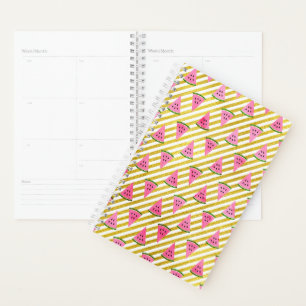 Agenda Sandía rosada y modelo amarillo del verano de la