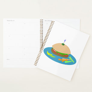 Agenda Sándwich con comida divertida de los lados de la v