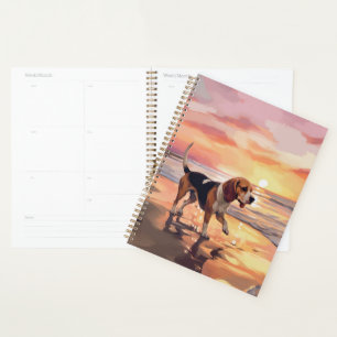 Agenda Sandy Paws Beagle Dog en Beach Sunset