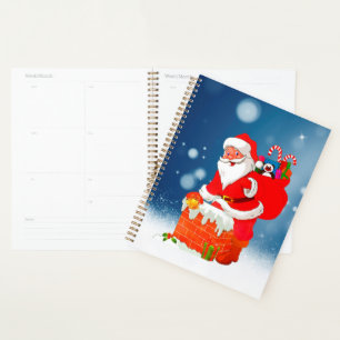 Agenda Santa Claus con estrella de nieve de bolsitas de r