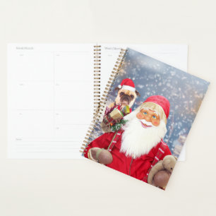 Agenda Santa Claus con Navidades Regalos Perro Pug