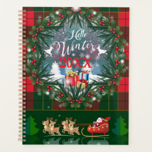 Agenda Santa Claus en trineo liderado por renos