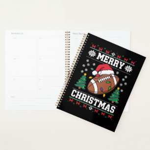 Agenda Santa Claus estilo suéter feo de Navidad Fútbol Am
