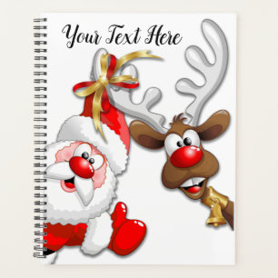 Agenda Santa y los renos Feliz Personalizado