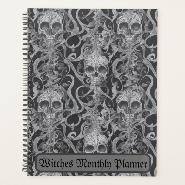 Agenda Scary Skulls Gray Witness Mensual (Anverso)