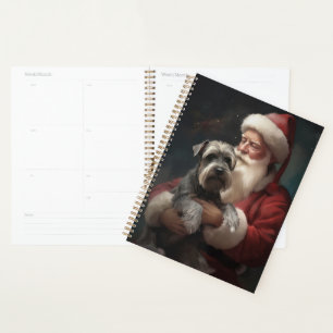 Agenda Schnauzer con Santa Claus Navidad Festiva