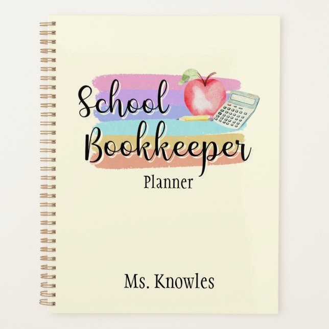 Agenda School Bookkeeper Colorful Planner (Anverso)