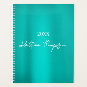 Agenda Script de firma de color turquesa Verde azulado me