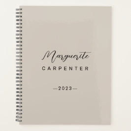 Agenda Script Minimalista Moderno Light Taupe 2023