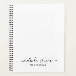 Agenda Script profesional moderno negro y blanco