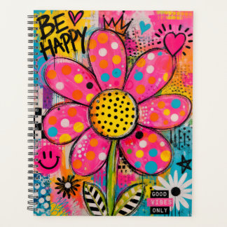 Agenda Sé Feliz Arte Pop Flor Colorida