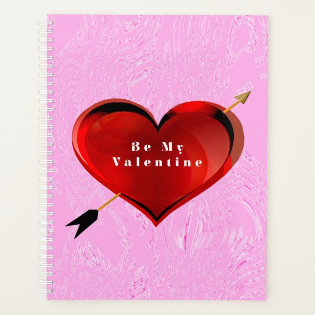 Agenda Sé mi San Valentín en un bloc de notas en espiral  (Anverso)
