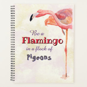 Agenda Sé un flamenco en un rebaño de palomas