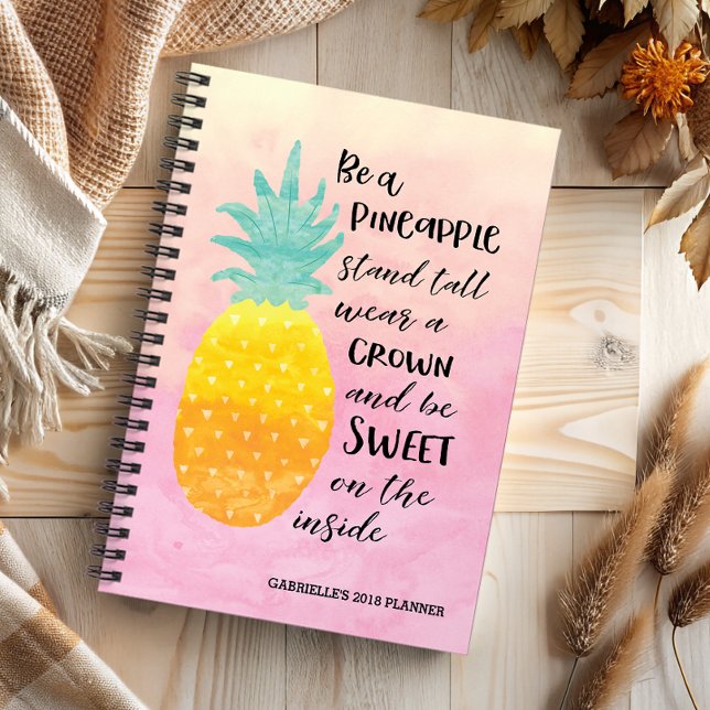 Agenda Sea una tipografía acuática Inspiradora de piña (Be a pineapple!)