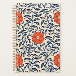 Agenda Seamless floral pattern with vibrant orange flower