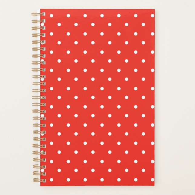Agenda Seamless red background polka dot pattern (Anverso)