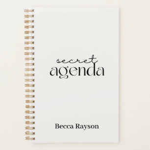 Agenda secreta planificador negro y blanco minimal