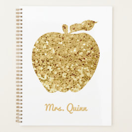 Agenda Secuencia personalizada de Faux de Oro de Maestra 