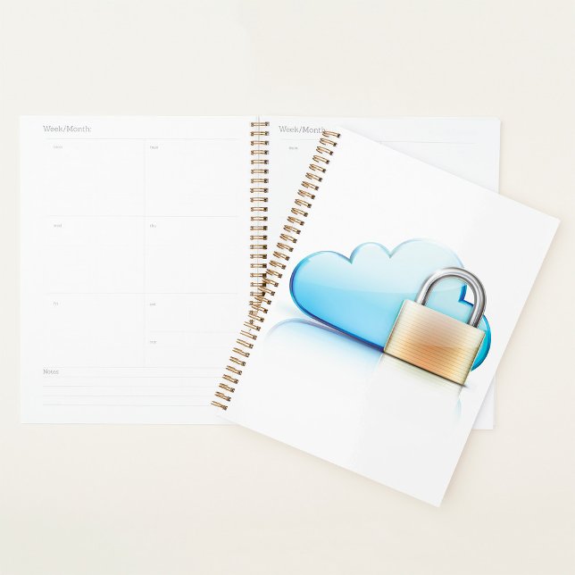 Agenda Secure Cloud Storage Icon with Padlock (Subido por el creador)