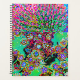 Agenda Sedum Morado Groovy Abstracto Psicodélico