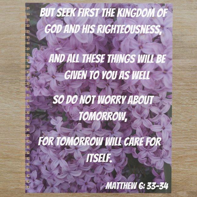 Agenda Seek First Matthew 6:33-34 Bible Verse (Subido por el creador)