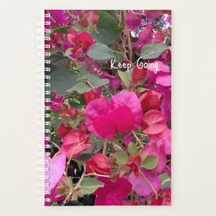 Agenda Seguir haciendo flores de papel rosado motivaciona