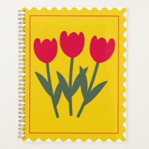 Agenda Sello floral verde amarillo para resoluciones
