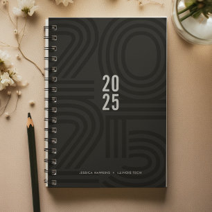 Agenda Semana de espiral bloqueada de negro