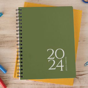 Agenda Semana Personal Oscura Verde Oleícola