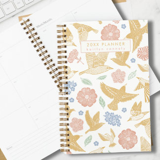 Agenda Semanal Personalizado Rosa y Dorado de Regreso a l