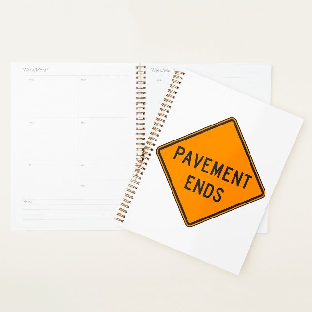 Agenda Señal de Tráfico de Fin de Pavimento Advertencia (Subido por el creador)